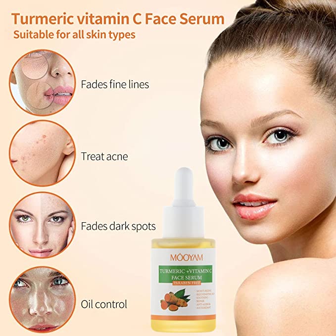 Turmeric Dark Spot Corrector Serum, Turmeric and Vitamin C Serum for