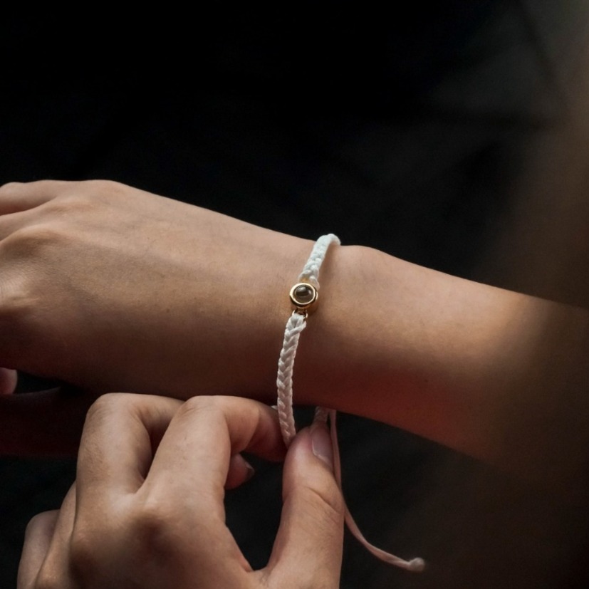 Custom Photo Projection Bracelet Handmade Braided Rope Jewelry with