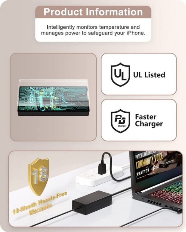 135W Acer Nitro 5 laptop charger, Acer Nitro 5 charger Fit for Acer