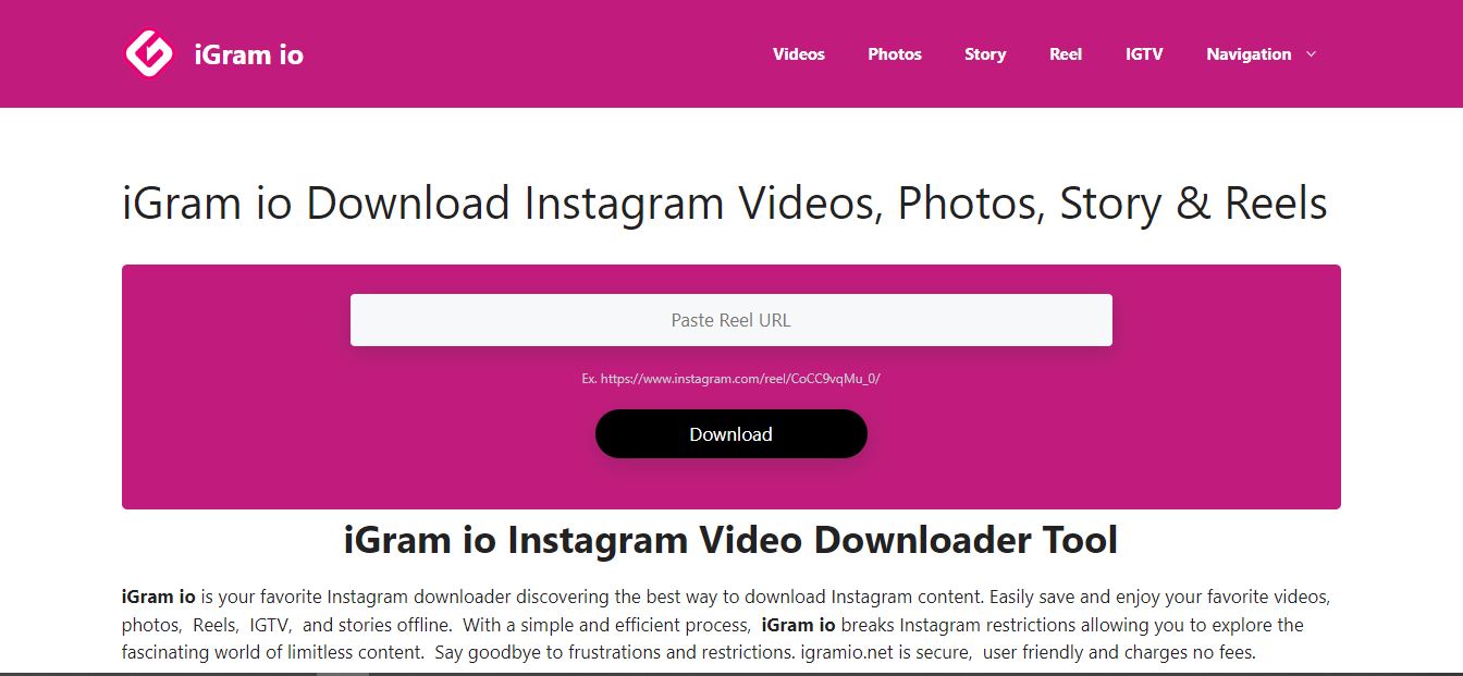 iGram io Download Instagram Videos, Photos, Story & Reels Vipon