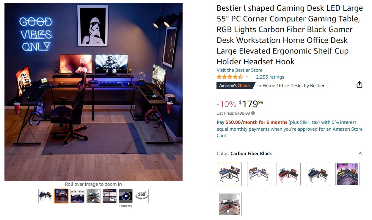 [Bestier Reviews] vs LShaped Gaming Desk with